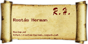 Rostás Herman névjegykártya